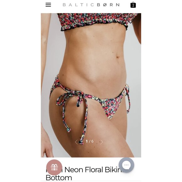 NWT Nikki Neon Floral Bikini Bottom Beach Joy in women's plus size 3XL - Picture 3 of 11